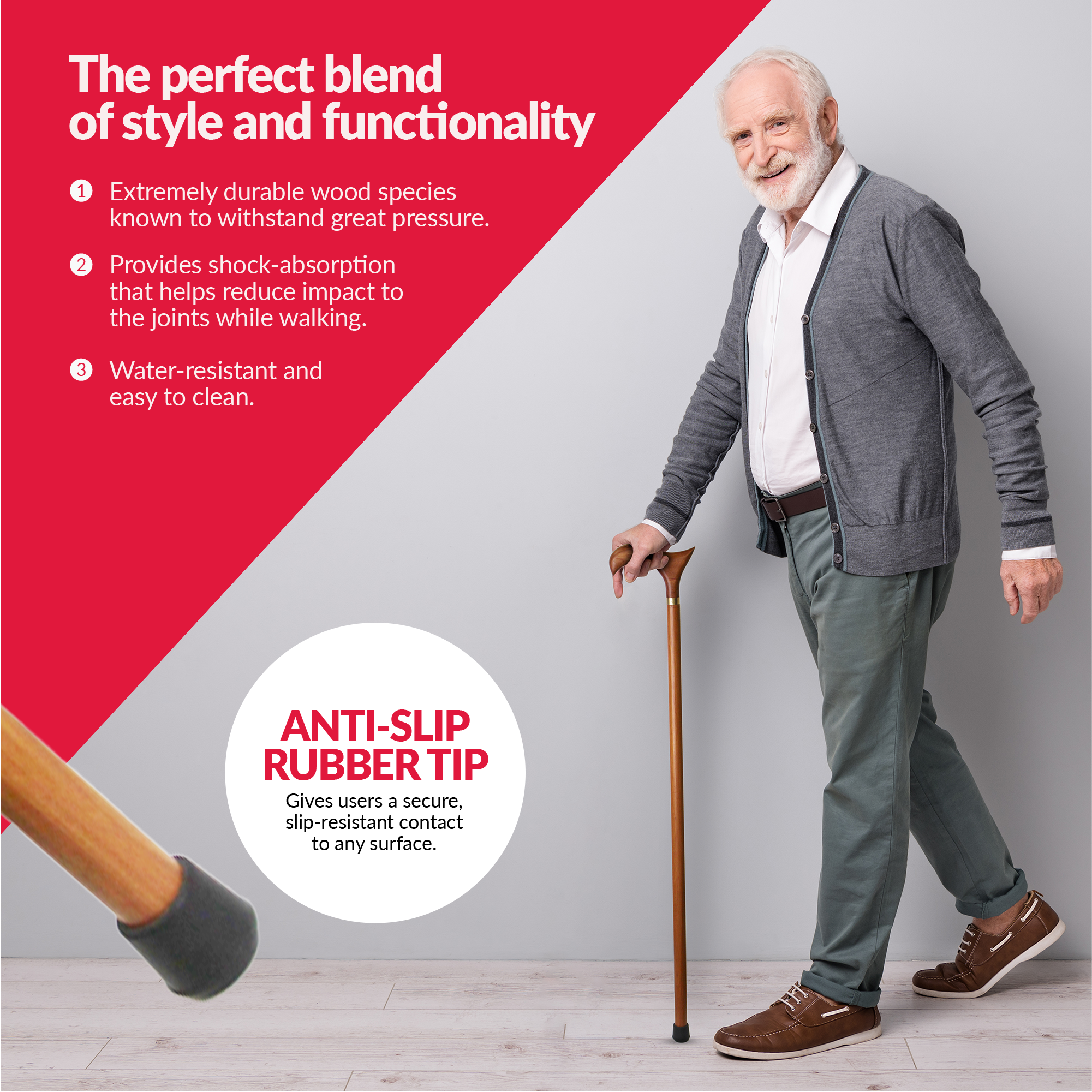 Derby Style Cane - Gunstock Brown