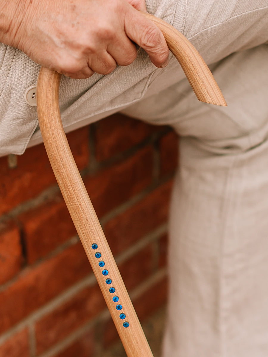 The Refined – Natural Hickory with Capri Blue Swarovski® Crystals